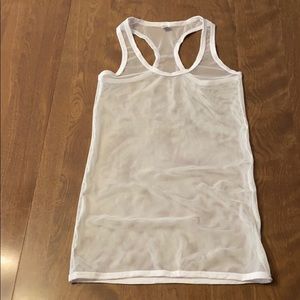 White Cockon Mesh Stringer Tank